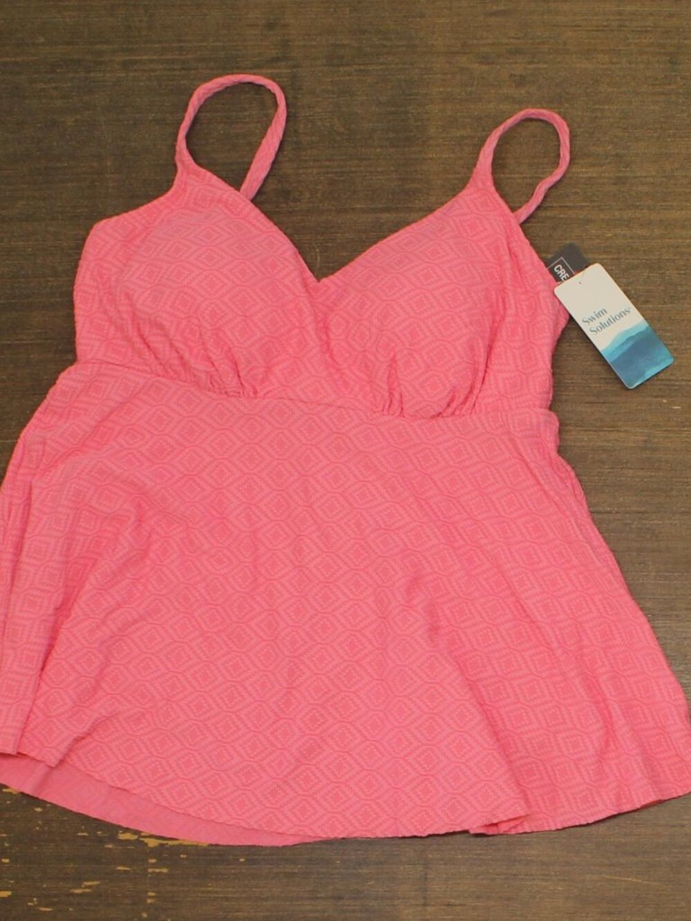 Swim Solutions Red Swim Solutions Swim Textured Underwire Tankini Top